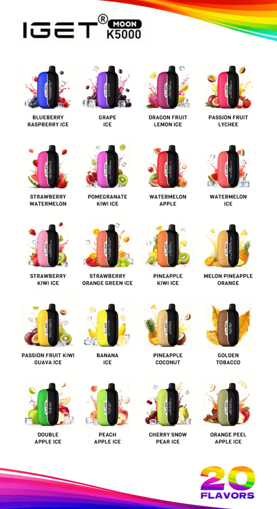 🔥 IGET K5000 Flavours Review: We Test All 20 Moon Vape Options